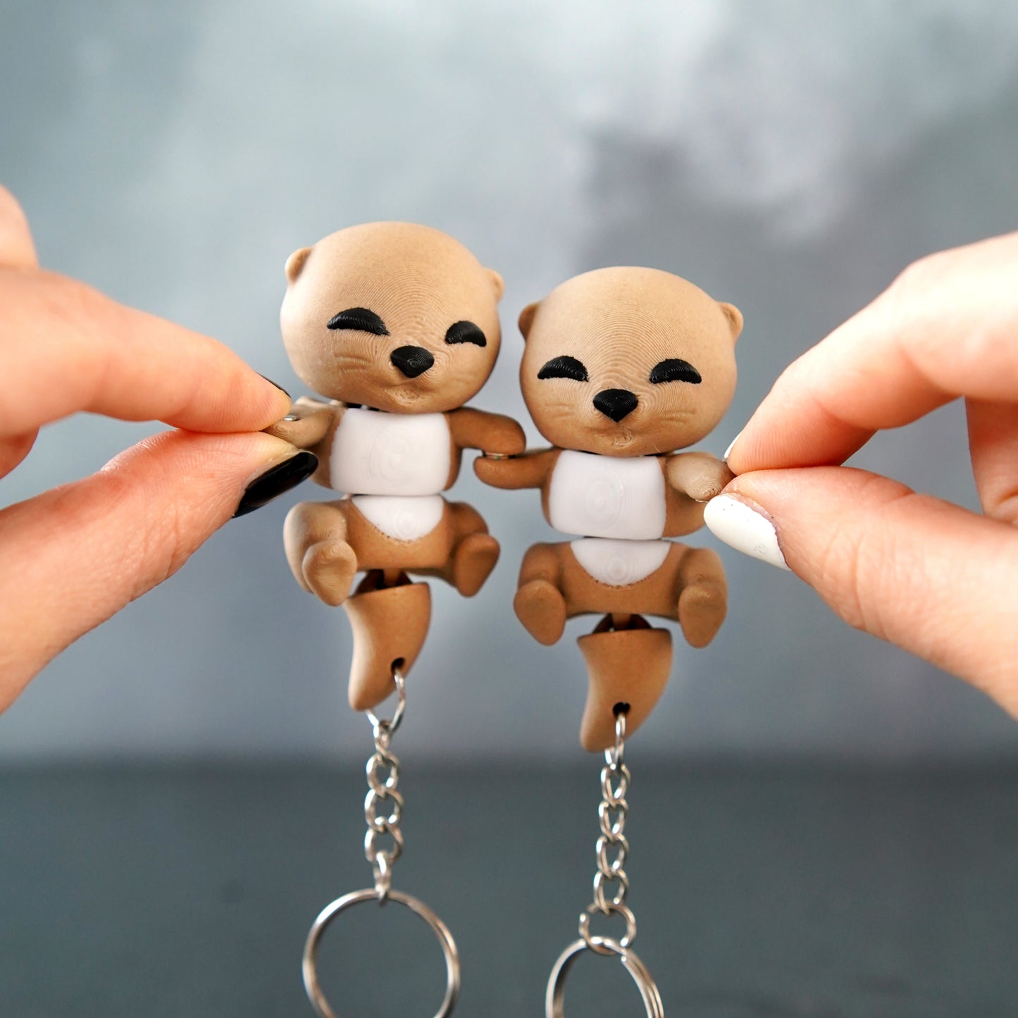 Flexi Baby Otter Magnetic Keychain – 3D Printed Fidget Toy, Cute Collectible Keychain