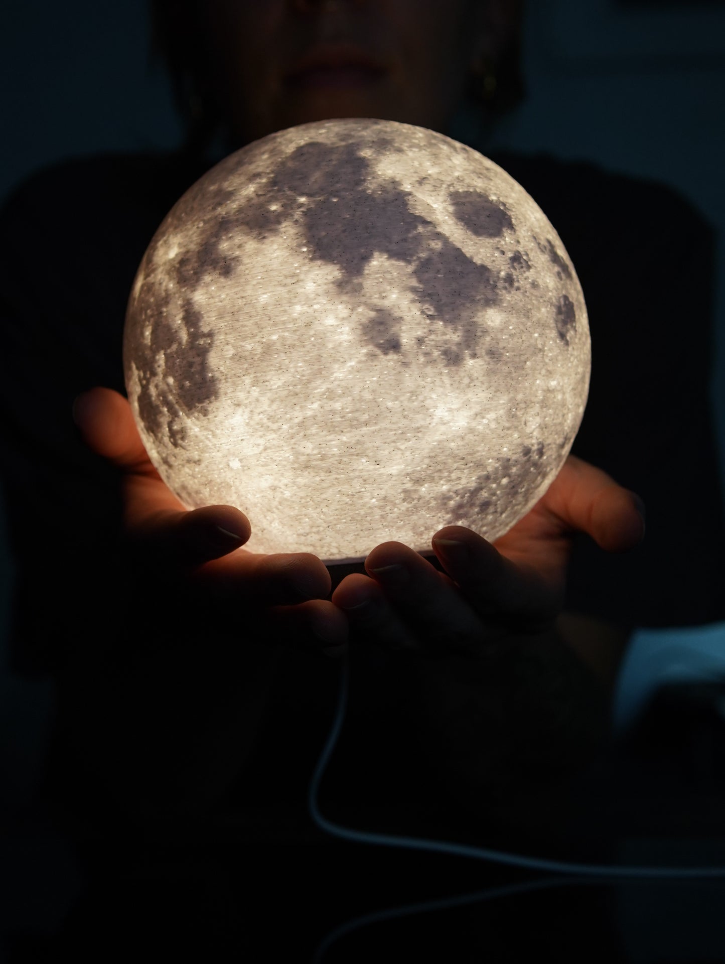 Moon Lamp (15cm) Night Light Lithophane 3D Printed Decor