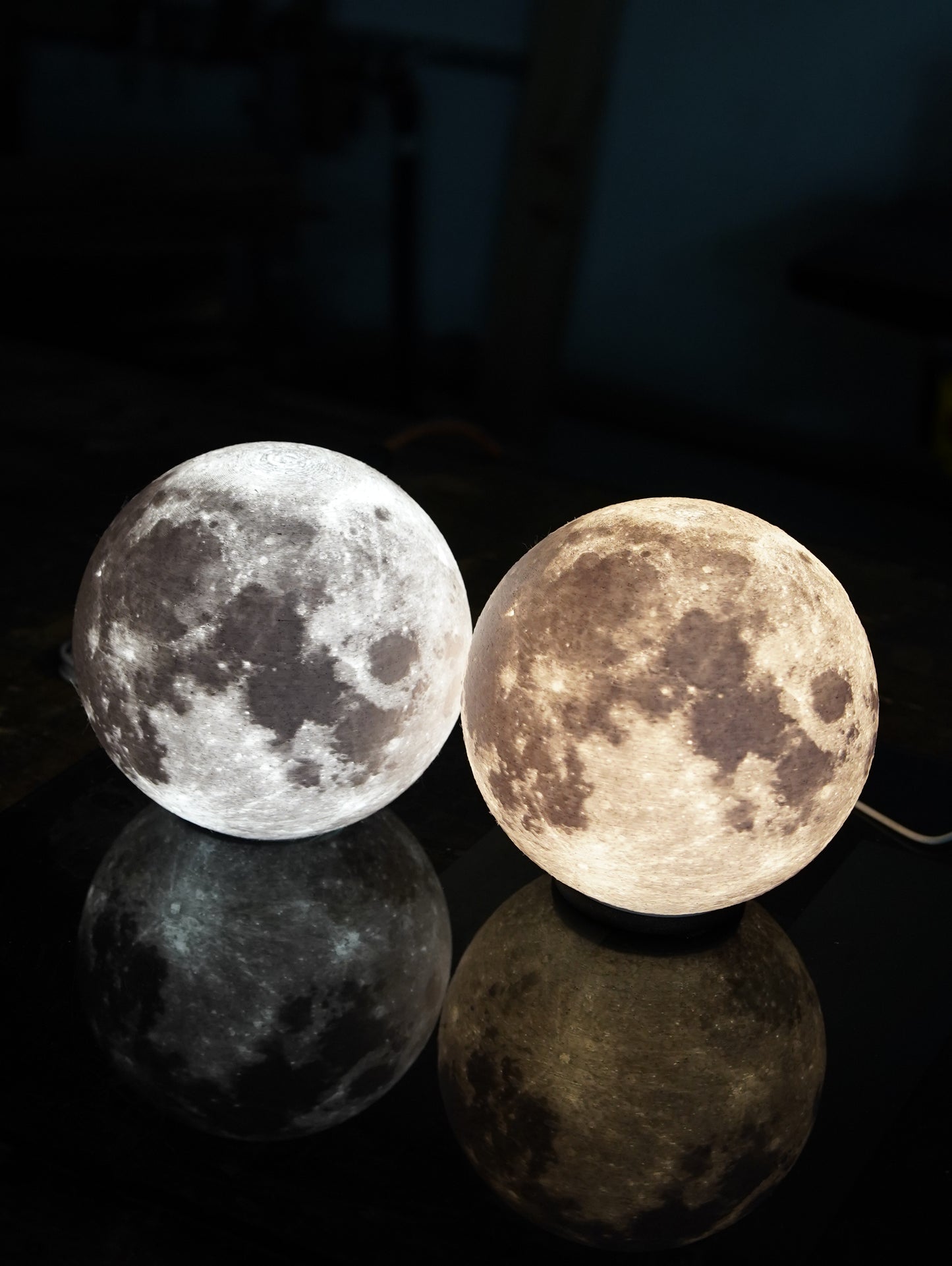 Moon Lamp (15cm) Night Light Lithophane 3D Printed Decor