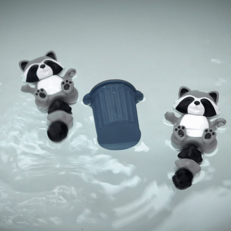 Flexi Raccoon Magnetic Keychain – 3D Printed Fidget Toy, Cute Collectible Keychain