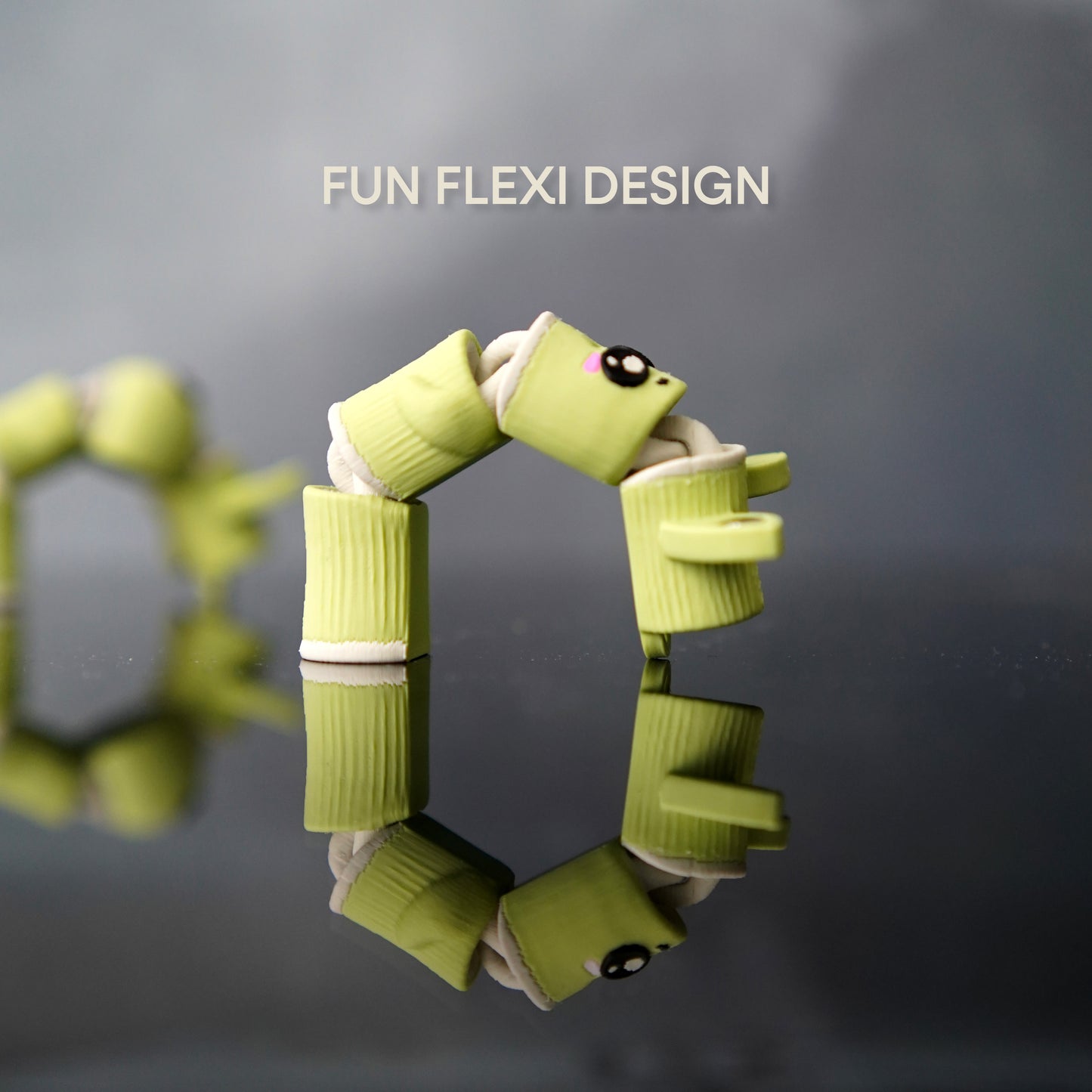 Flexi Bamboo Buddy & Bamboo Babette Magnetic Keychain – 3D Printed Fidget Toy, Cute Collectible Keychain