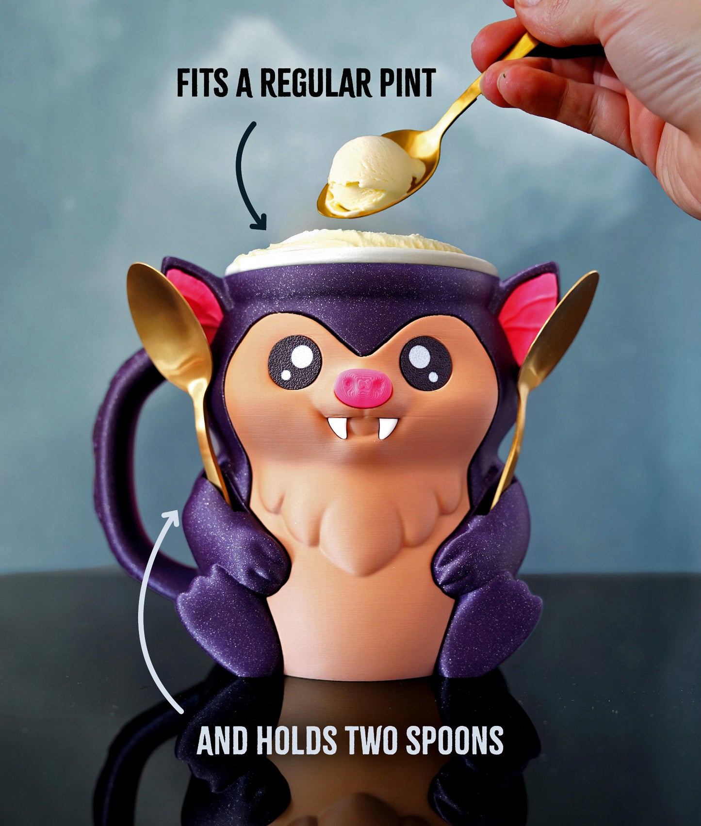 Bramble, the Bat Ice Pint Holder