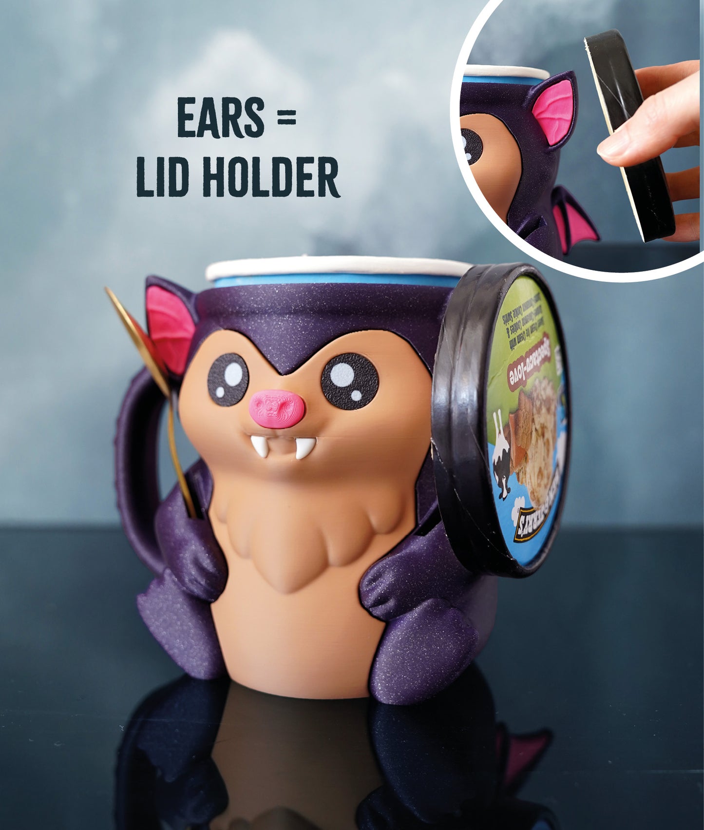 Bramble, the Bat Ice Pint Holder