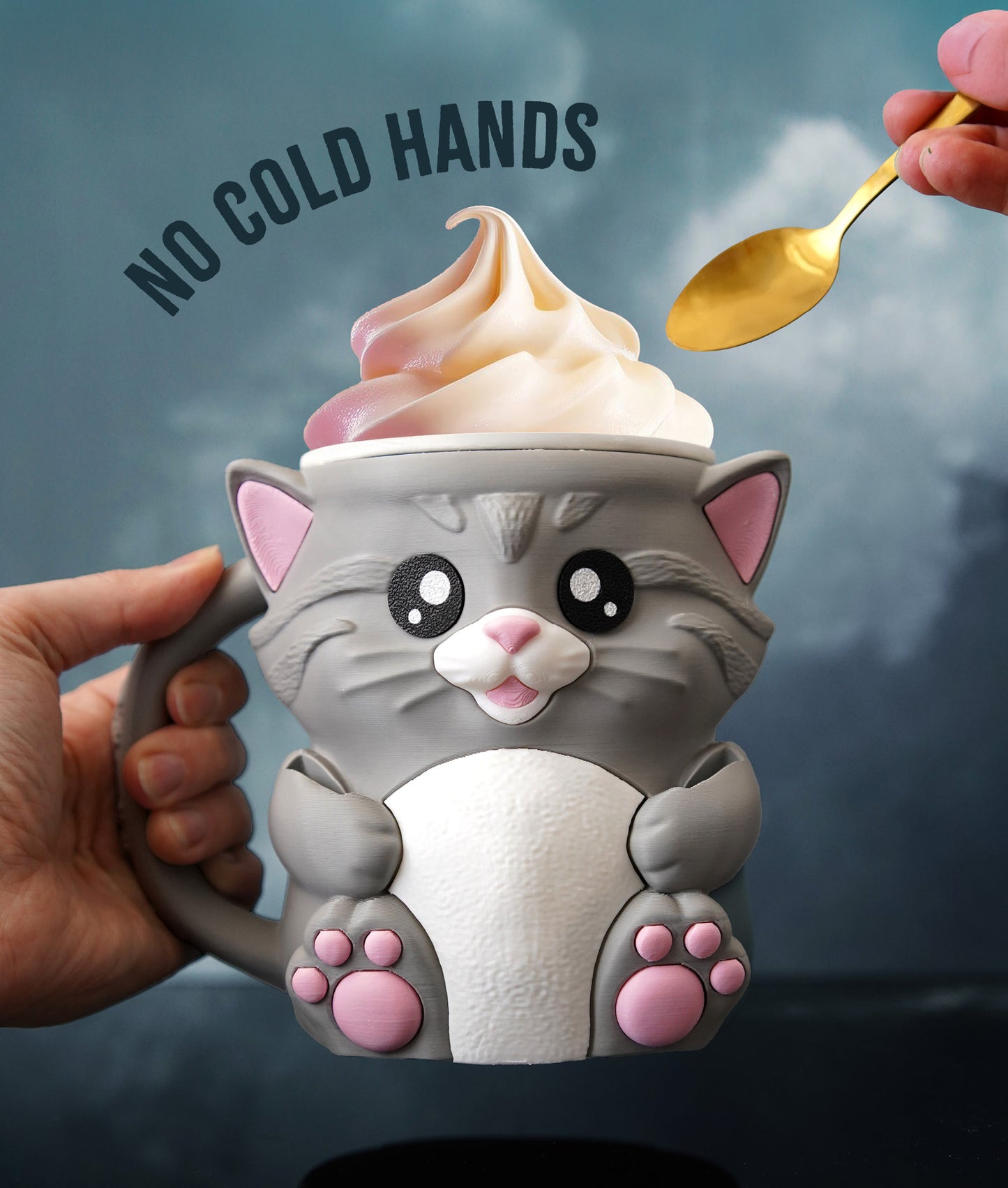 Cuddles, the Cat Ice Pint Holder