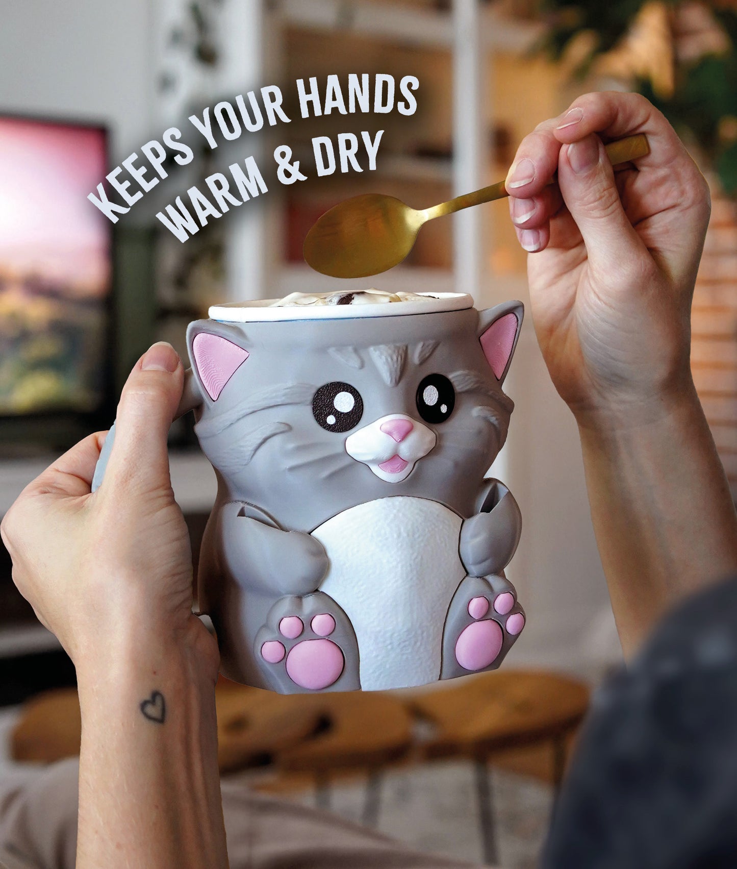 Cuddles, the Cat Ice Pint Holder