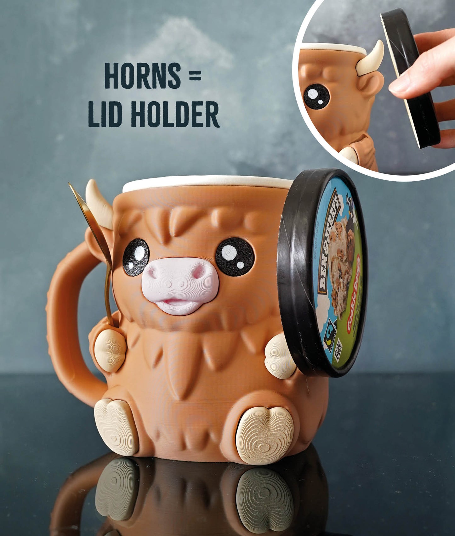 Ferdinand, the Highland Cow Ice Pint Holder