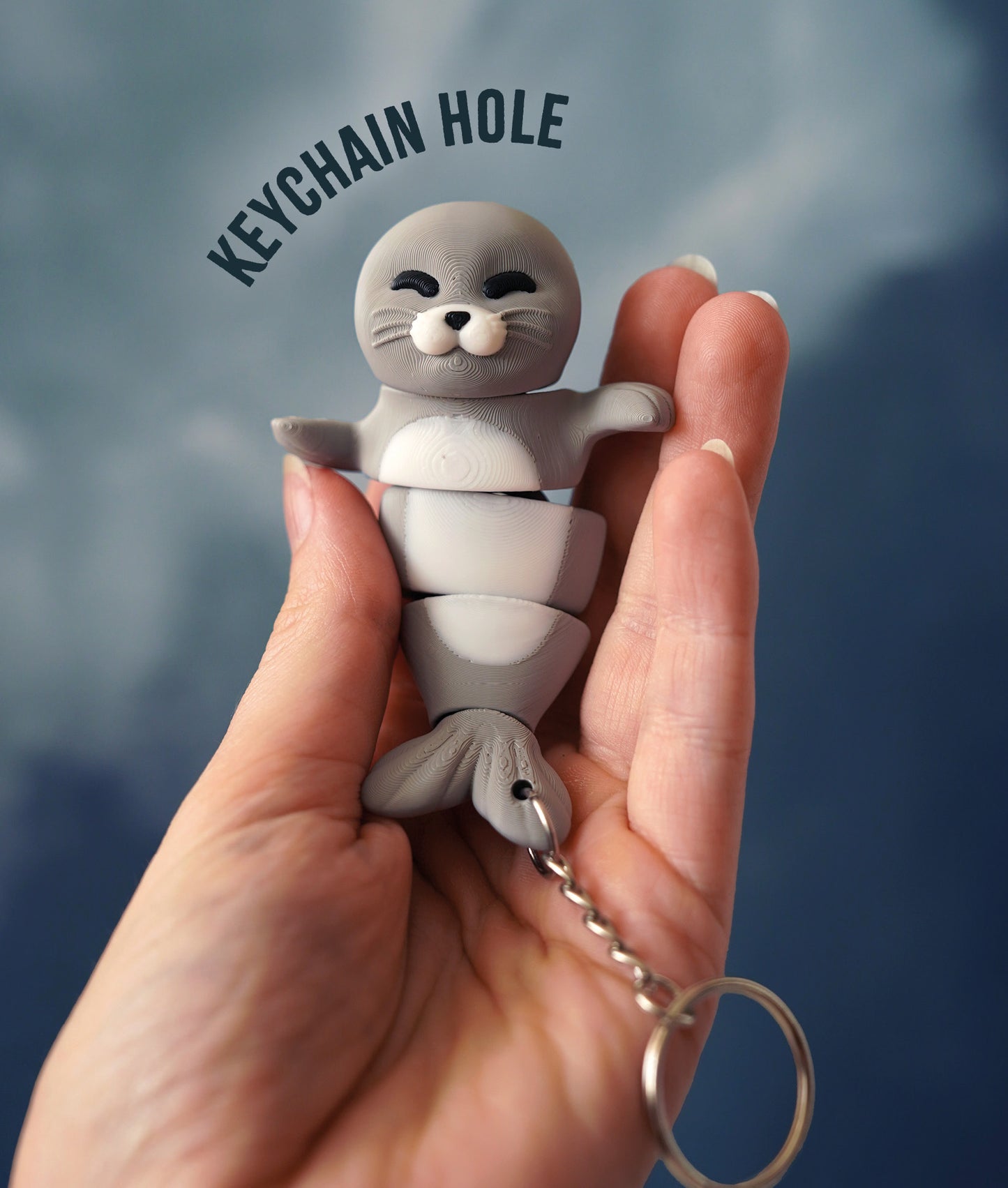 Flexi Seal Magnetic Keychain – 3D Printed Fidget Toy, Cute Collectible Keychain