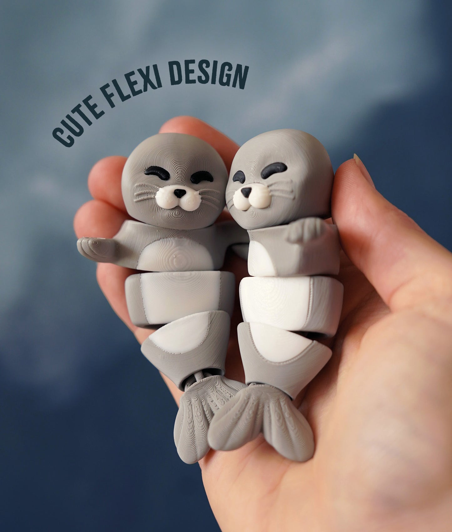 Flexi Seal Magnetic Keychain – 3D Printed Fidget Toy, Cute Collectible Keychain