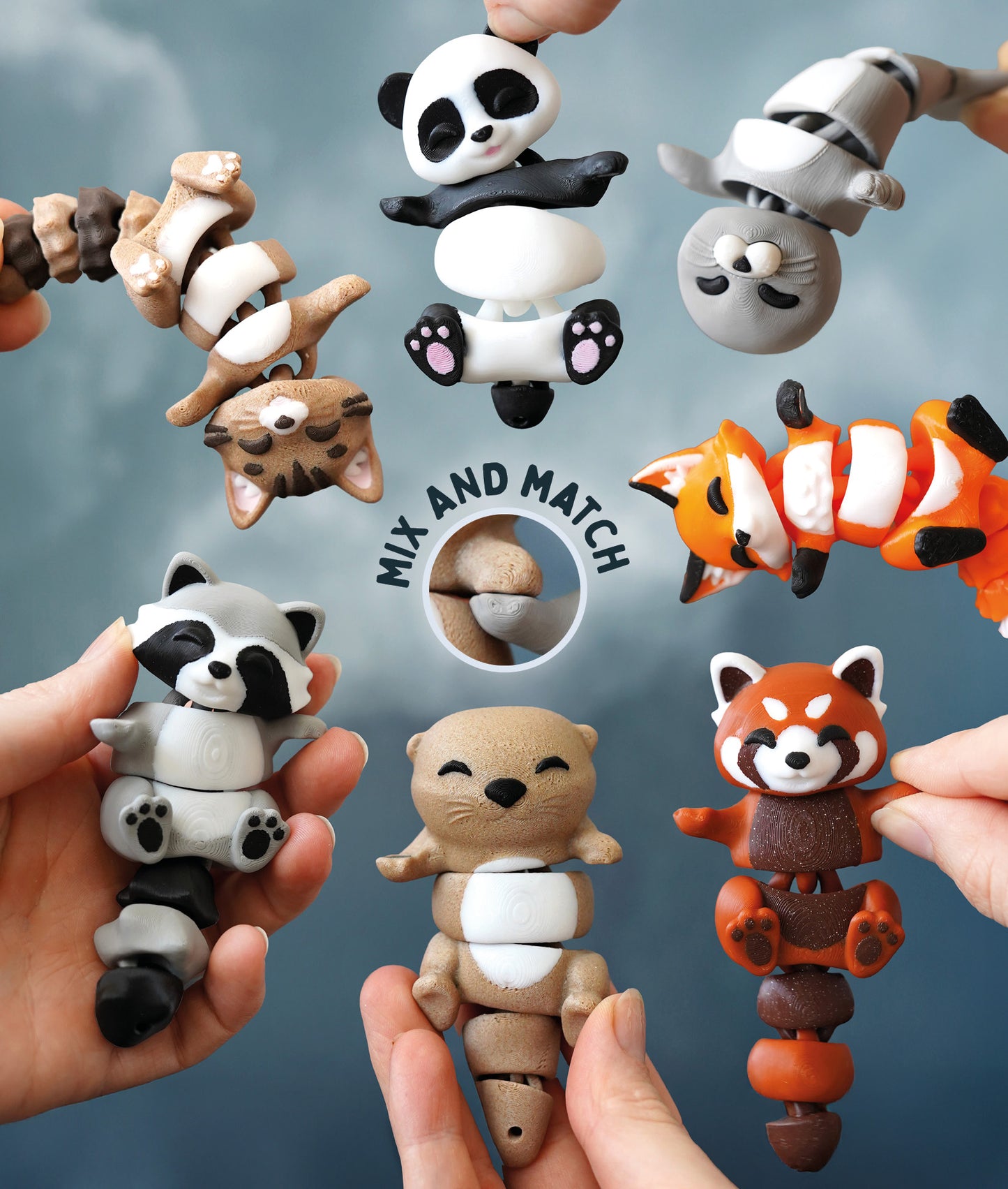 Flexi Seal Magnetic Keychain – 3D Printed Fidget Toy, Cute Collectible Keychain