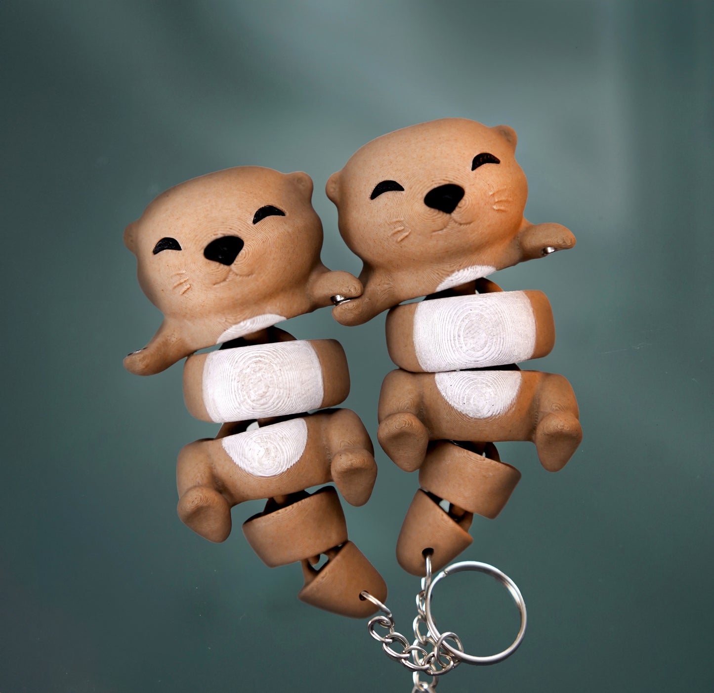Flexi Otter Magnetic Keychain – 3D Printed Fidget Toy, Cute Collectible Keychain