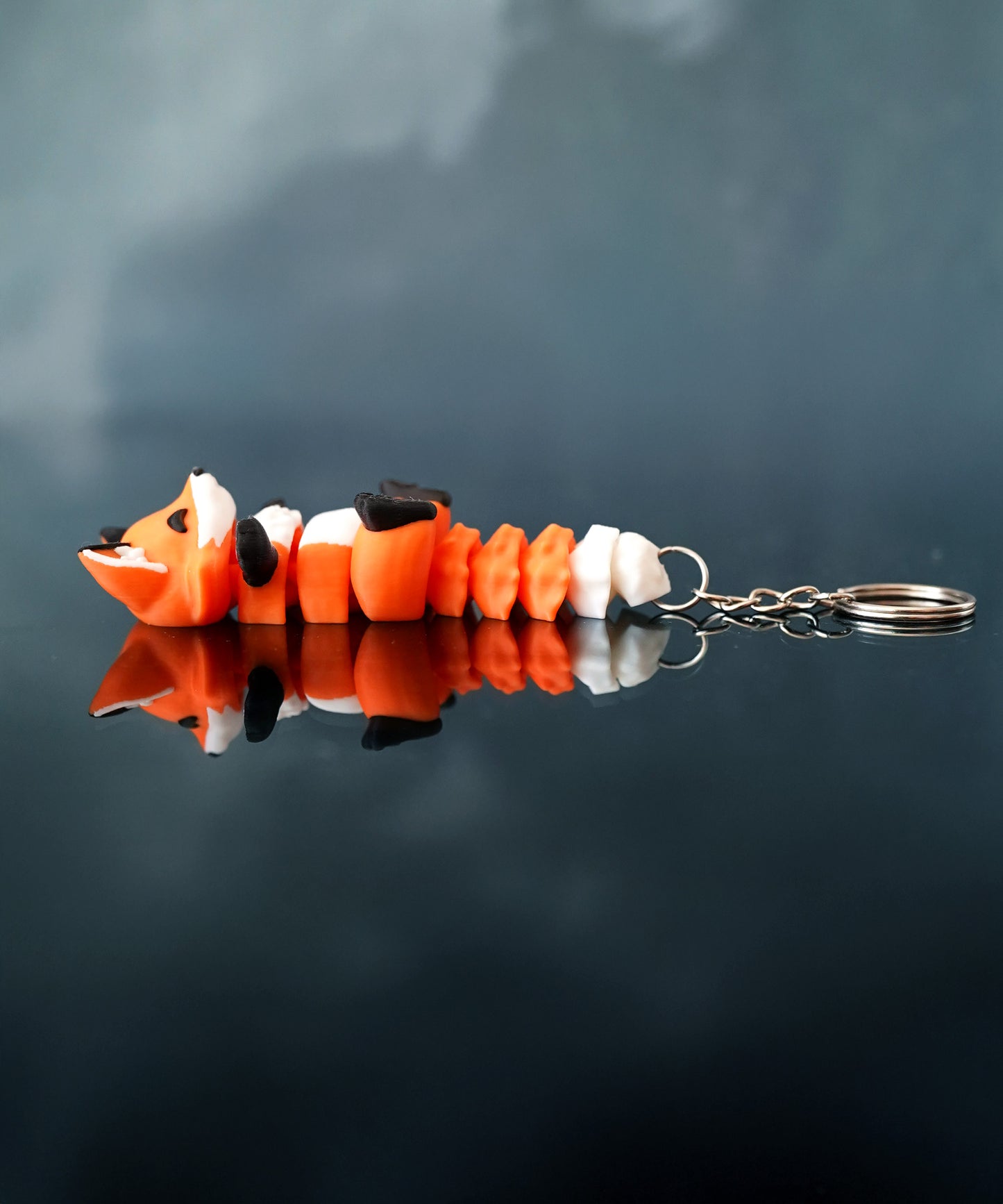 Flexi Fox Magnetic Keychain – 3D Printed Fidget Toy, Cute Collectible Keychain