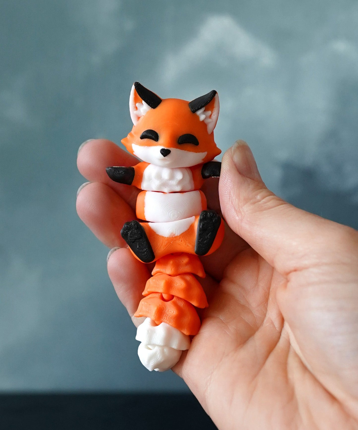 1 x Flexi Fox (Single) – Magnetic Hand-Holding Buddy | 3D Printed Fidget Toy