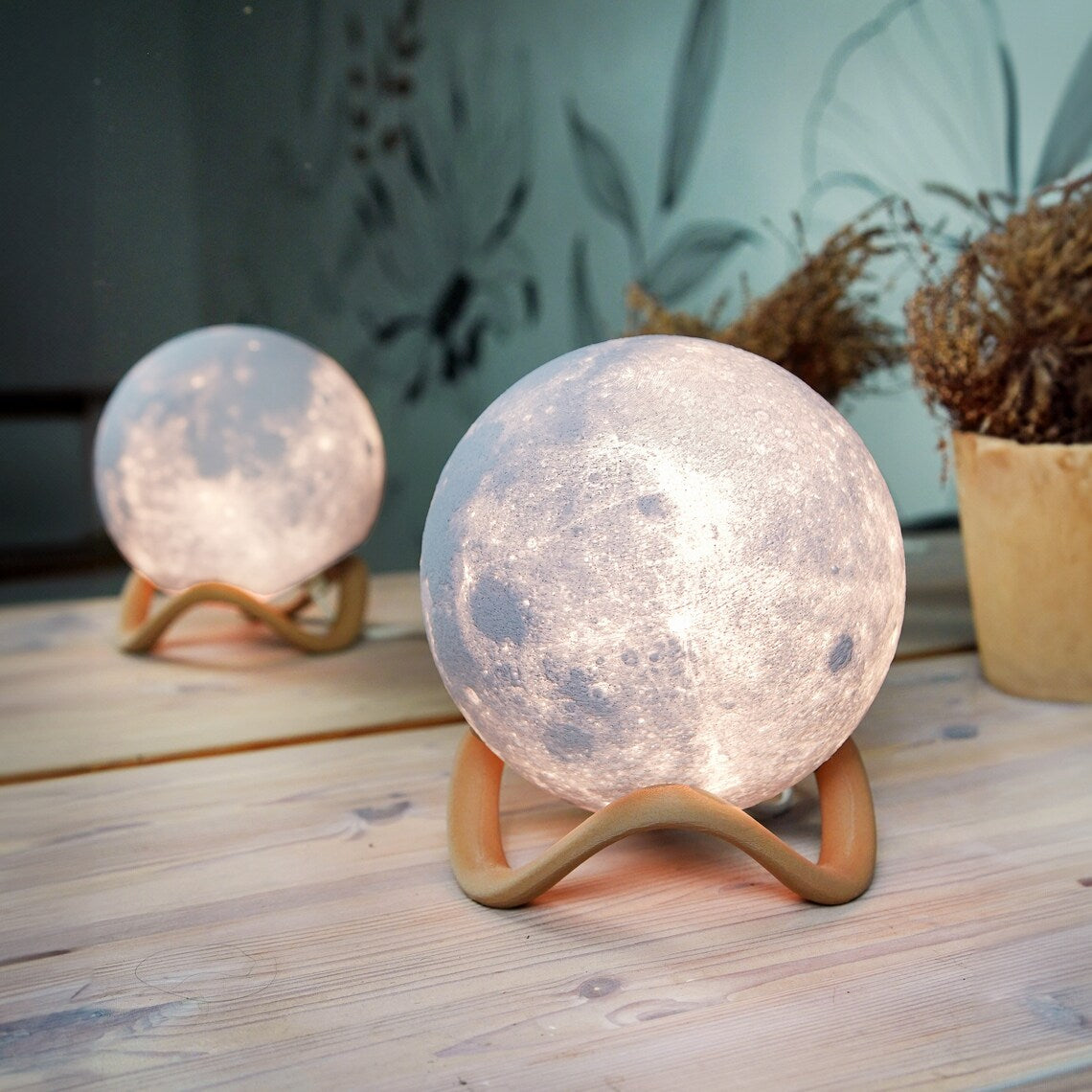 Moon Lamp (20cm) Night Light Lithophane 3D Printed Decor