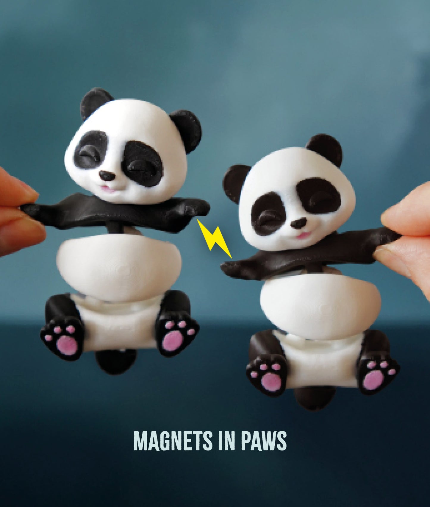 Flexi Panda Magnetic Keychain – 3D Printed Fidget Toy, Cute Collectible Keychain