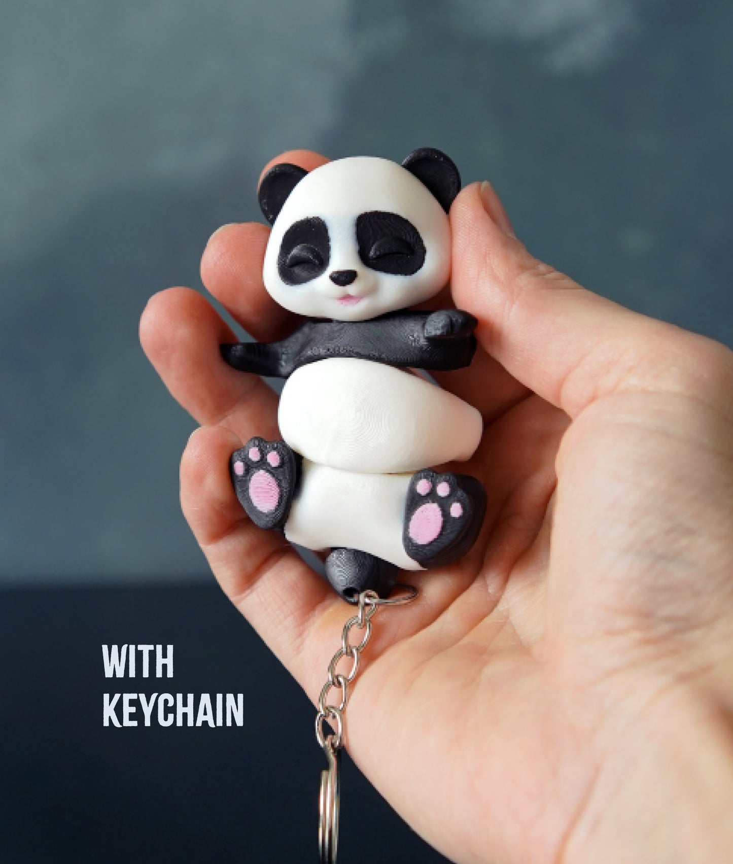 Flexi Panda Magnetic Keychain – 3D Printed Fidget Toy, Cute Collectible Keychain