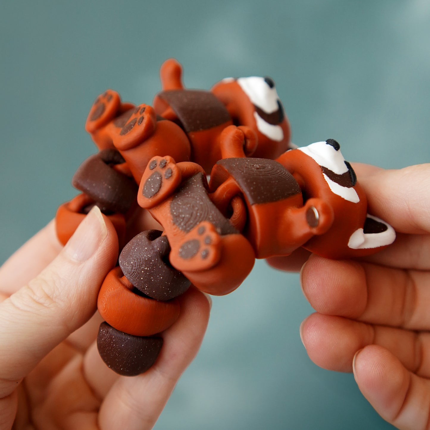 Flexi Red Panda Magnetic Keychain – Cute Fidget Toy & Collectible