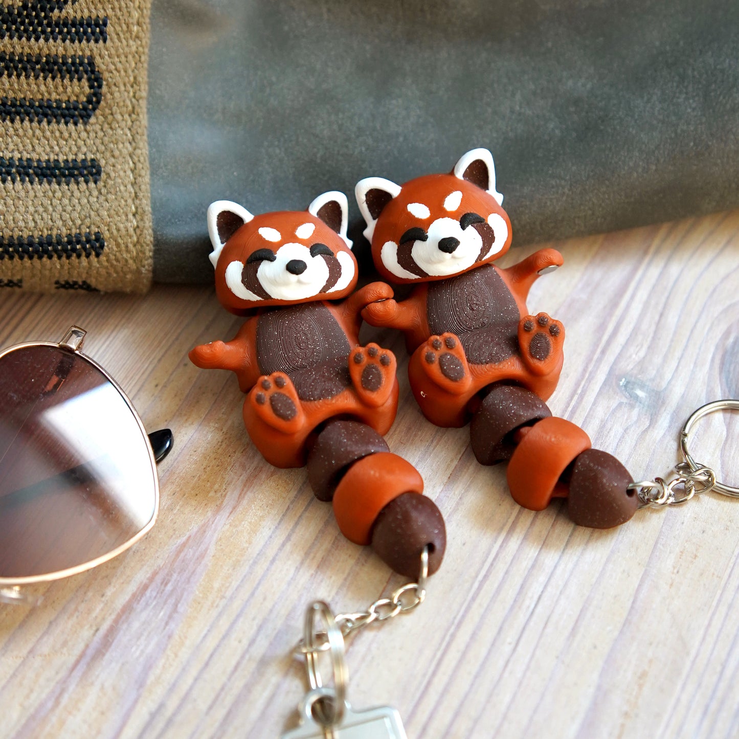 Flexi Red Panda Magnetic Keychain – Cute Fidget Toy & Collectible