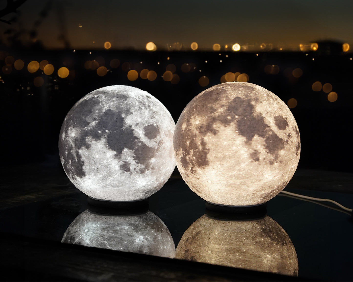 Moon Lamp (15cm) Night Light Lithophane 3D Printed Decor