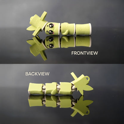 Bamboo Buddy & Bamboo Babette (Pair) – Magnetic Hand-Holding Buddy | 3D Printed Fidget Toy Keychain