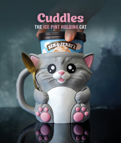 Cuddles, the Cat Ice Pint Holder