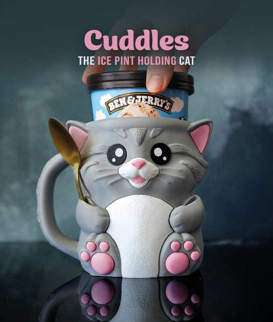 Cuddles, the Cat Ice Pint Holder