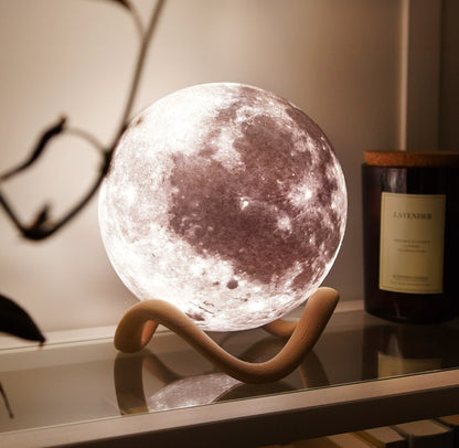 Mondlampe Nachttisch Mondlampe Mond Nachtlicht Schreibtischlampe Lithophane 3D Druck Mondlampe Modern Decor Lamp