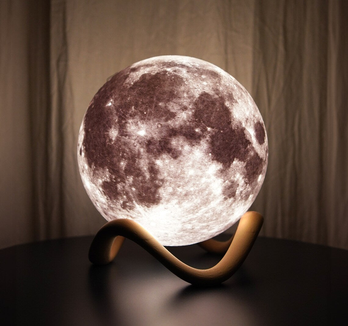 Mondlampe Nachttisch Mondlampe Mond Nachtlicht Schreibtischlampe Litho –  LeHa-Design