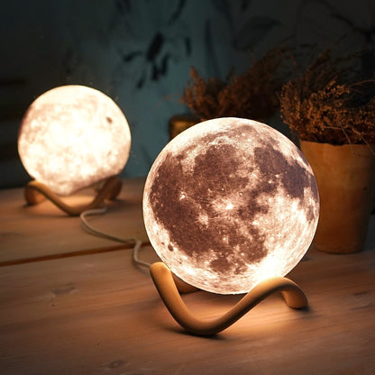 Mondlampe Nachttisch Mondlampe Mond Nachtlicht Schreibtischlampe Lithophane 3D Druck Mondlampe Modern Decor Lamp