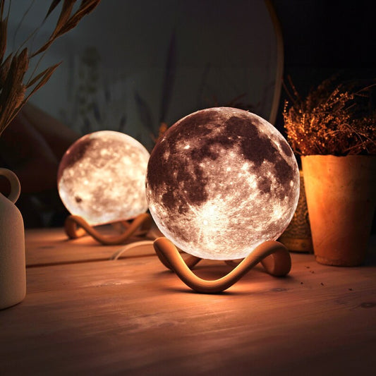 Mondlampe Nachttisch Mondlampe Mond Nachtlicht Schreibtischlampe Lithophane 3D Druck Mondlampe Modern Decor Lamp