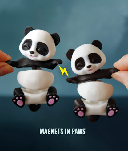 Flexi Panda Magnetic Keychain – 3D Printed Fidget Toy, Cute Collectible Keychain