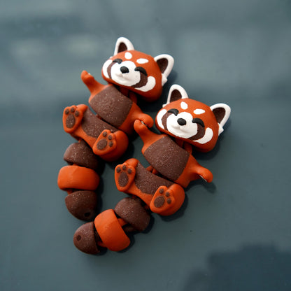 Flexi Red Panda Magnetic Keychain – Cute Fidget Toy & Collectible