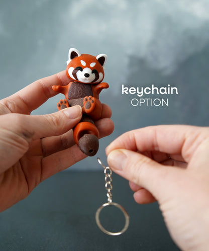 Flexi Red Panda Magnetic Keychain – Cute Fidget Toy & Collectible