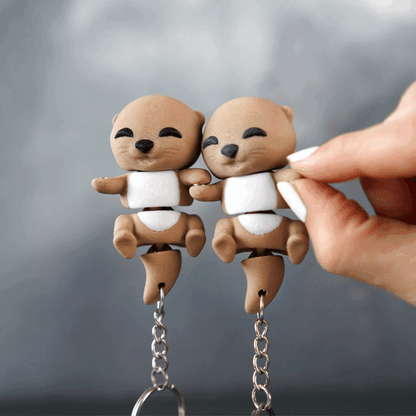 Flexi Baby Otter Magnetic Keychain – 3D Printed Fidget Toy, Cute Collectible Keychain